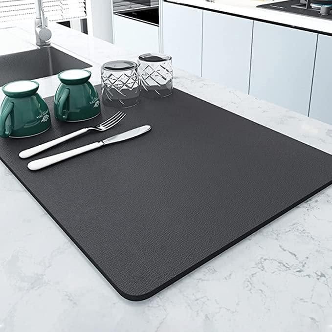 Large Water-Absorbent Dish Drying Mat for Kitchen – Ideal for Utensils & Kitchen Items (60x40 cm, Pack of 1) - Fixitify