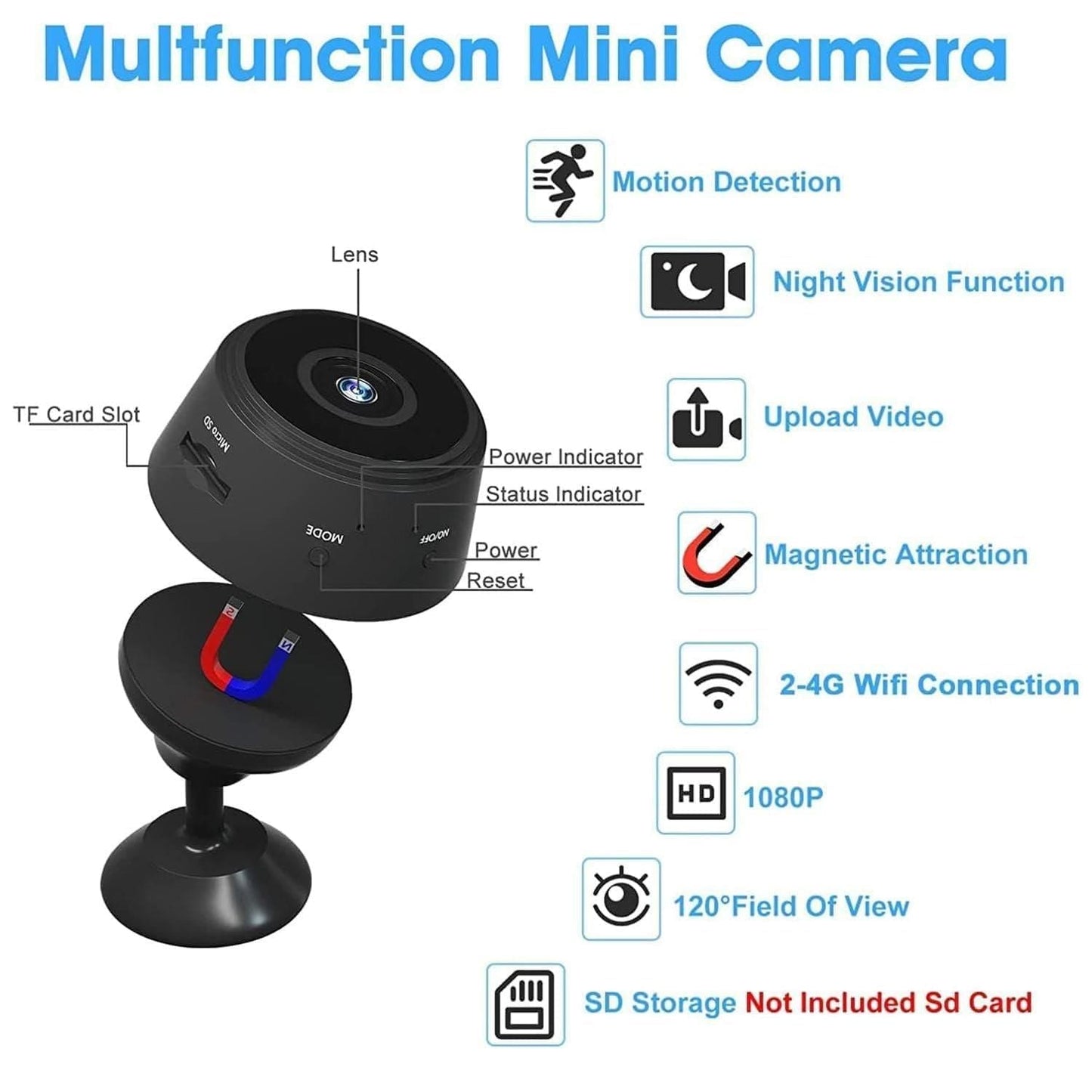 Mini Wireless WiFi ,Cameras with Indoor Video Recorder - Fixitify