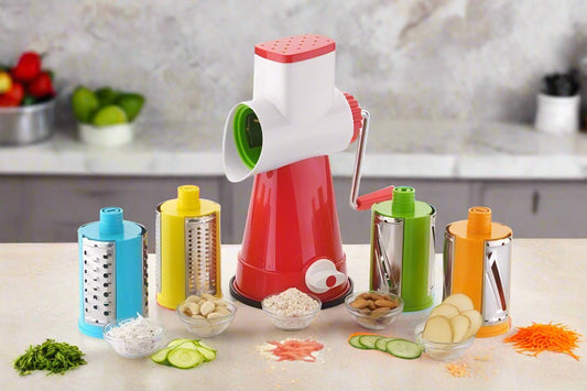 4 in 1 Rotary Drum Vegetable Grater & Slicer