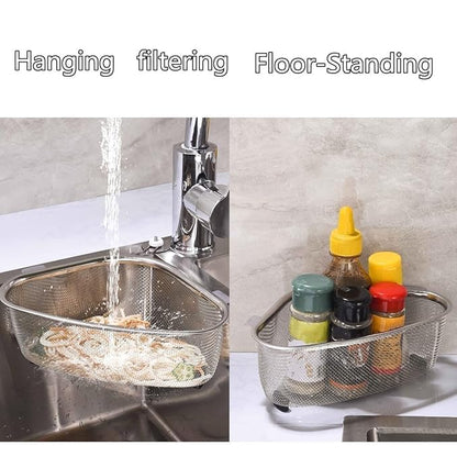 HAPCY SHOP Kitchen Triangle Sink Strainer, Corner Sink Strainer for Kitchen Waste, Vegetable, Fruits. (Silver) - Fixitify