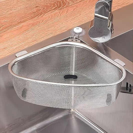 HAPCY SHOP Kitchen Triangle Sink Strainer, Corner Sink Strainer for Kitchen Waste, Vegetable, Fruits. (Silver) - Fixitify